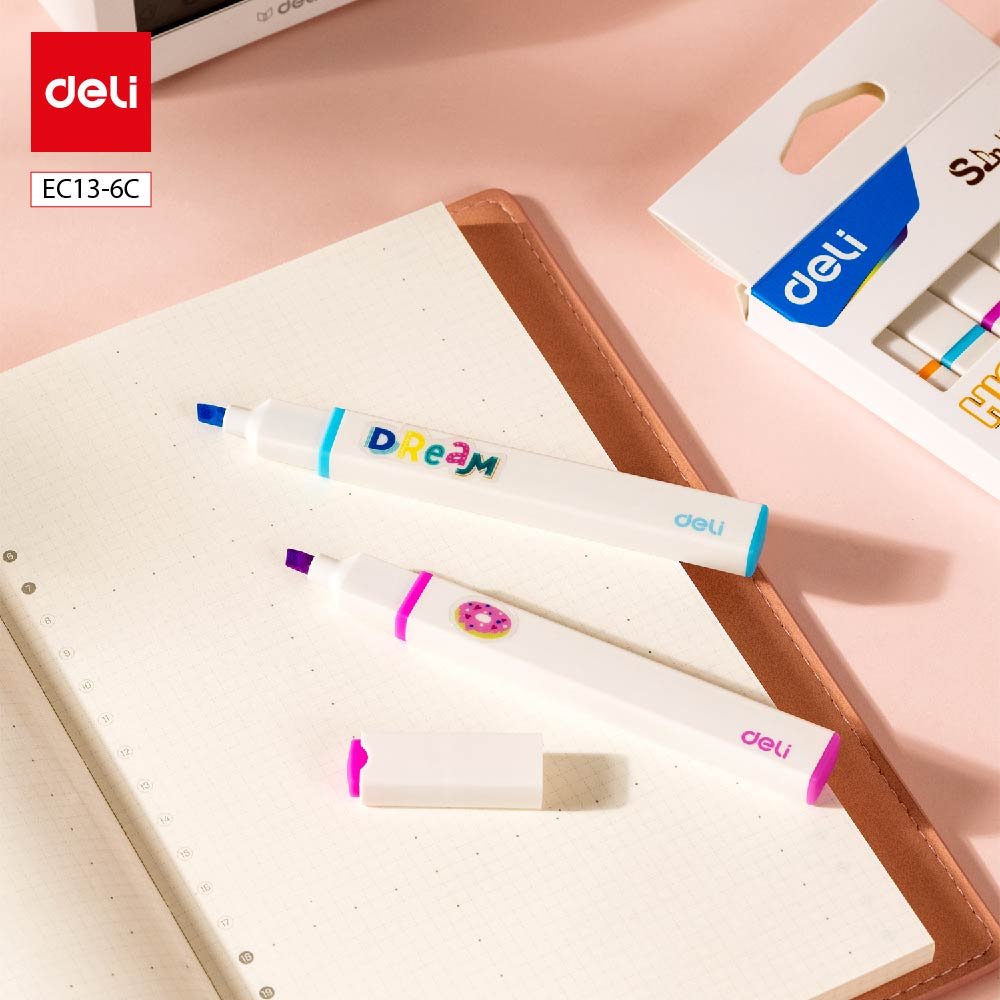 ديلي قلم تأشير - قياس 1-4 مم - بدن أبيض ألوان نيون EU13-6C